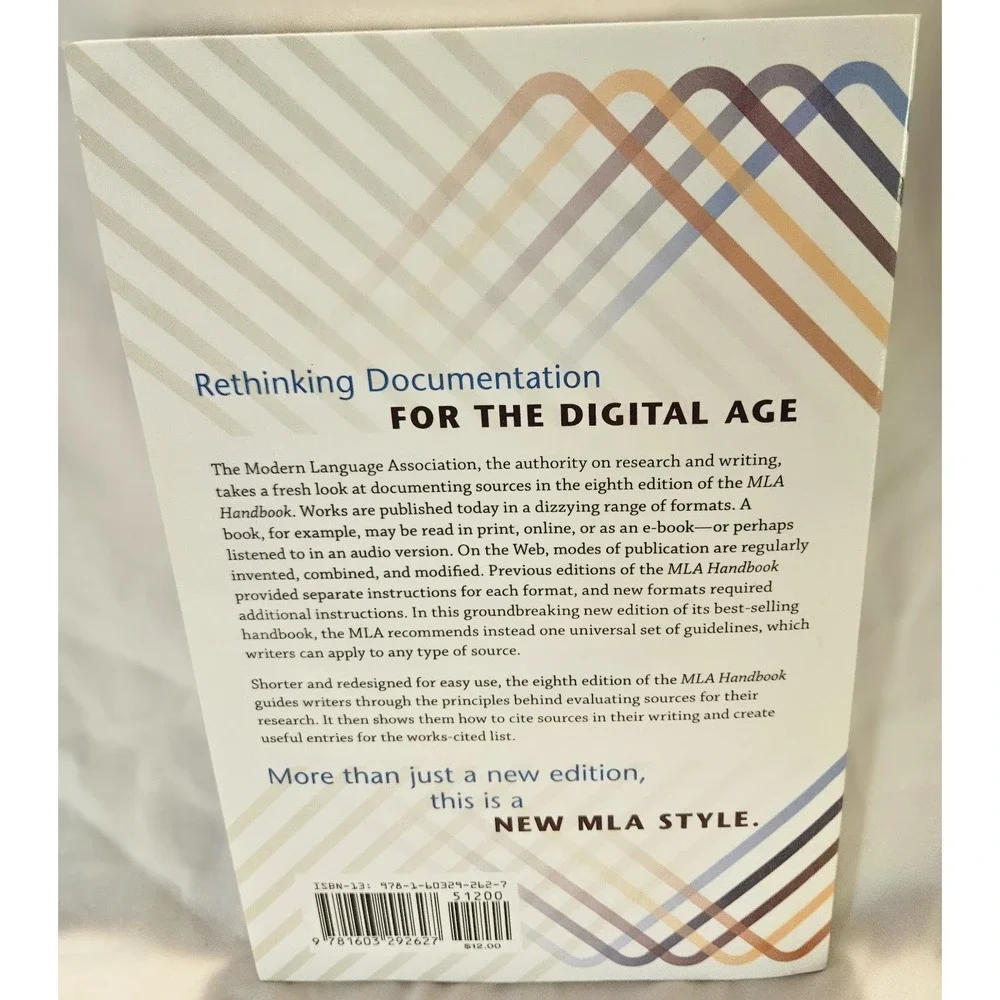 MLA Handbook 8th Edition Paperback Official MLA Style Guide